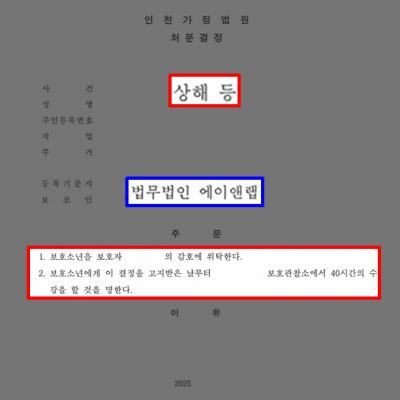 [학교폭력] 동급생 상해 입힌 촉법소년 대리해, 가장 낮은 단계의 보호처분 이끌어내